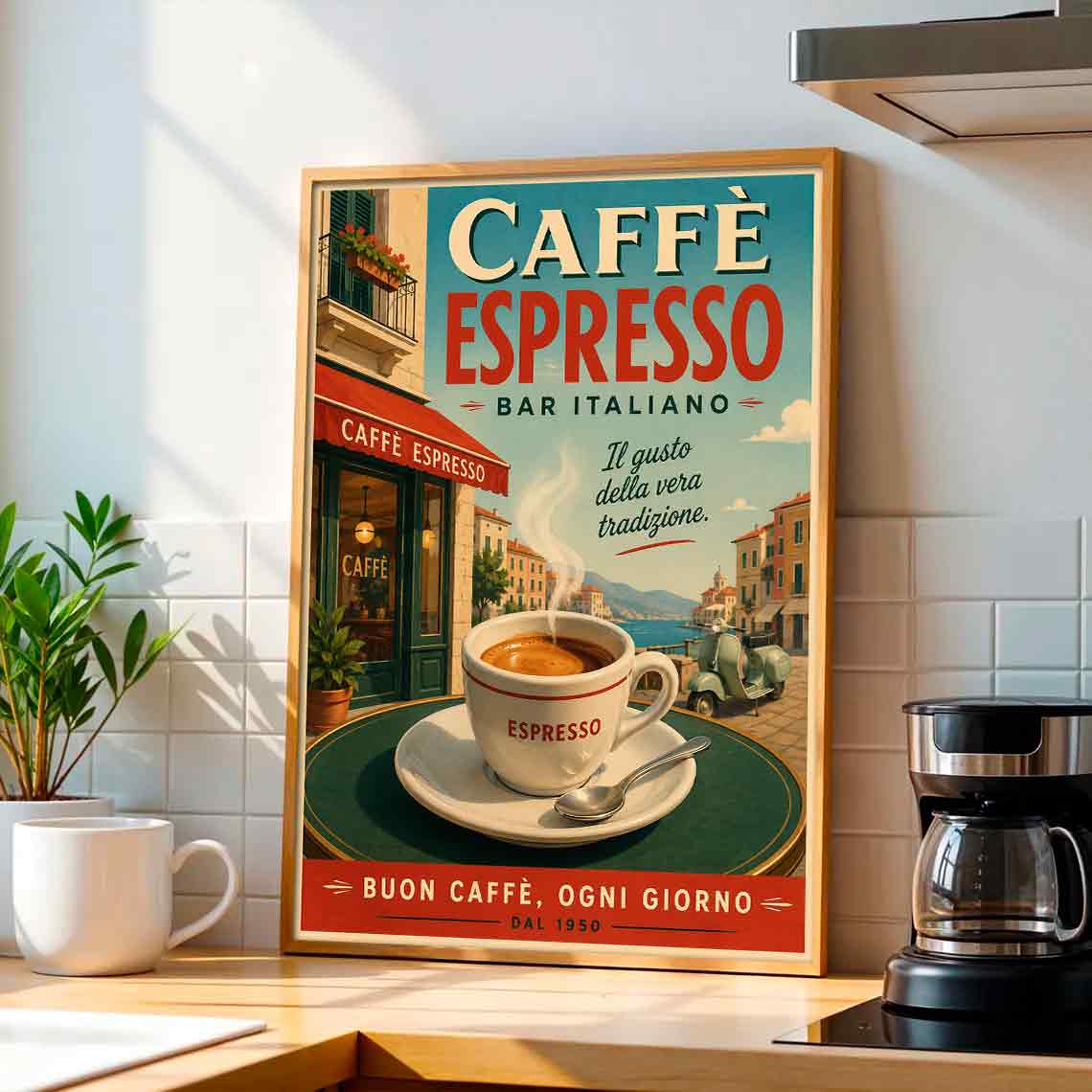 Juliste ruoka ja juomat Caffe Espresso LÖ 40×55 50×70-2aaaa
