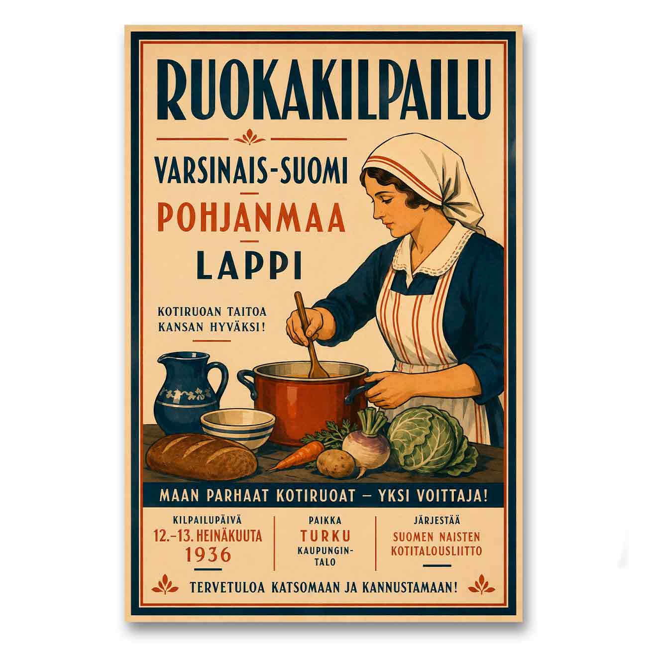 Juliste ruoka ja juomat kilpailu Suomi 1 LÖ 50×75 70x105a