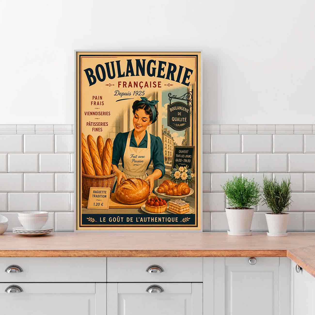 Juliste ruoka ja juomat ranska leipomo LÖ 40×55 50×70-1aaa