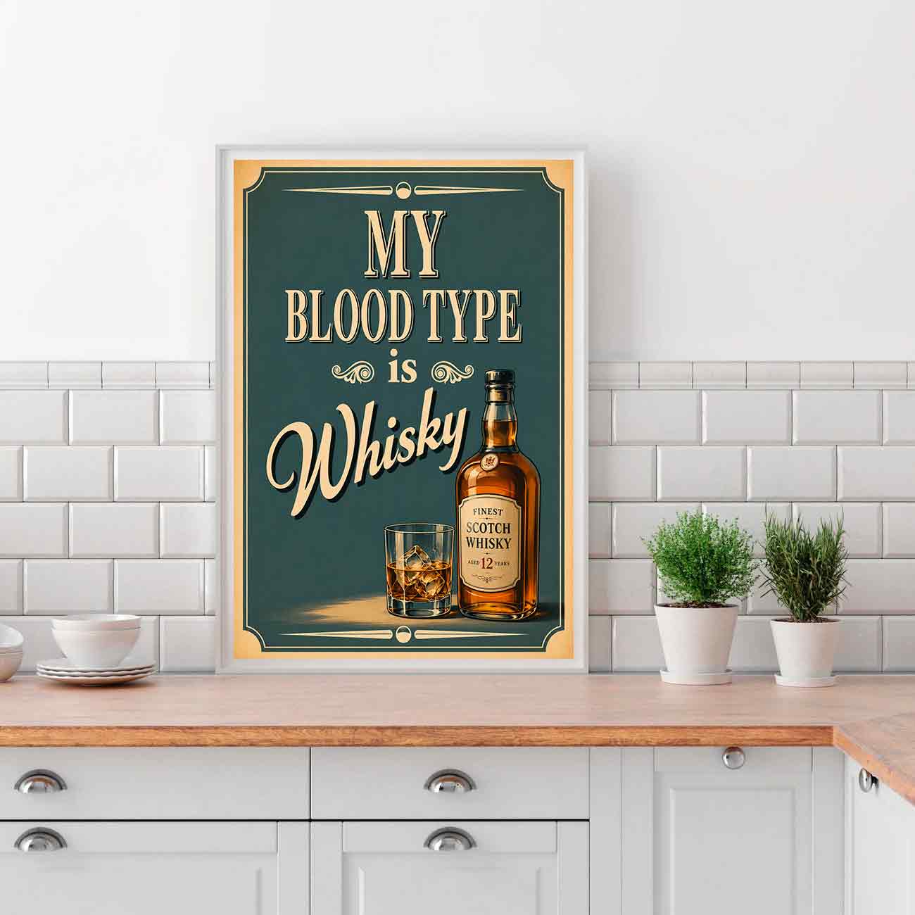 Juliste ruoka juomat my blood type is LÖ 40×55 50×70-1aaa