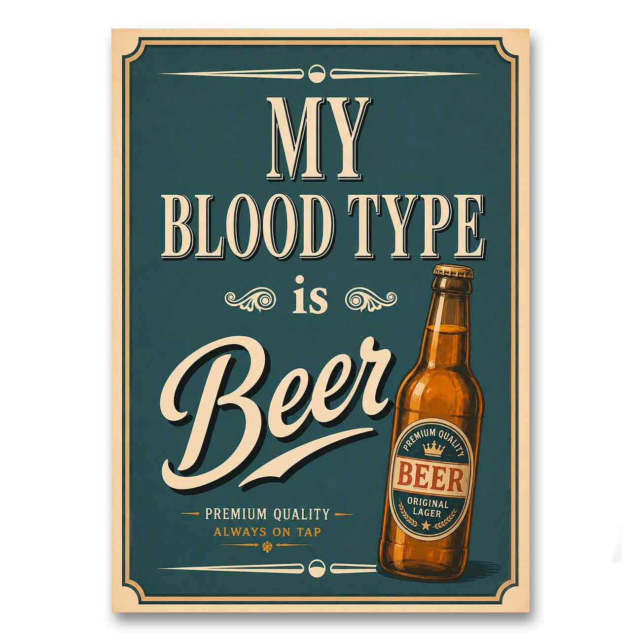 Juliste ruoka juomat my blood type is LÖ 40×55 50×70-2a