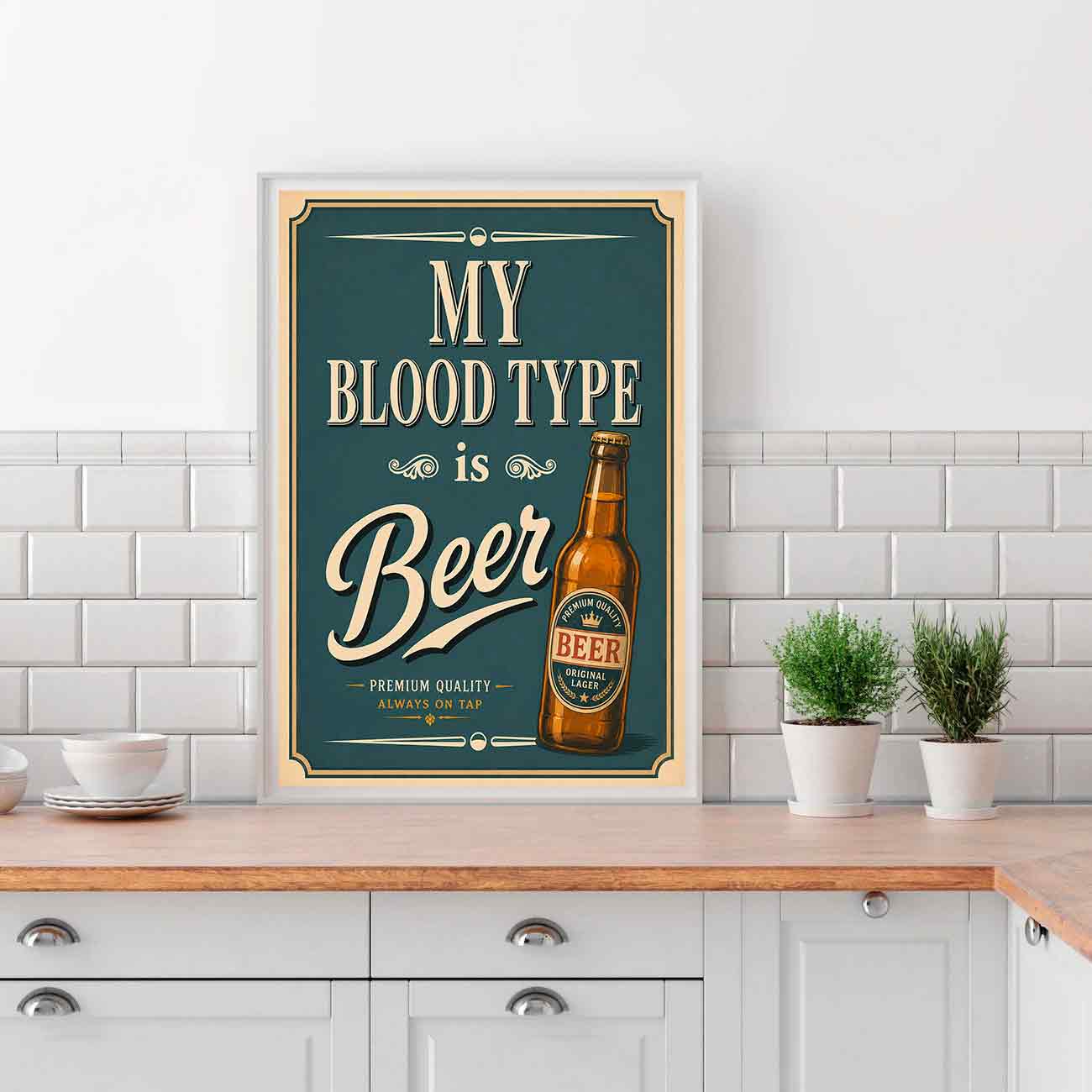 Juliste ruoka juomat my blood type is LÖ 40×55 50×70-2aaa