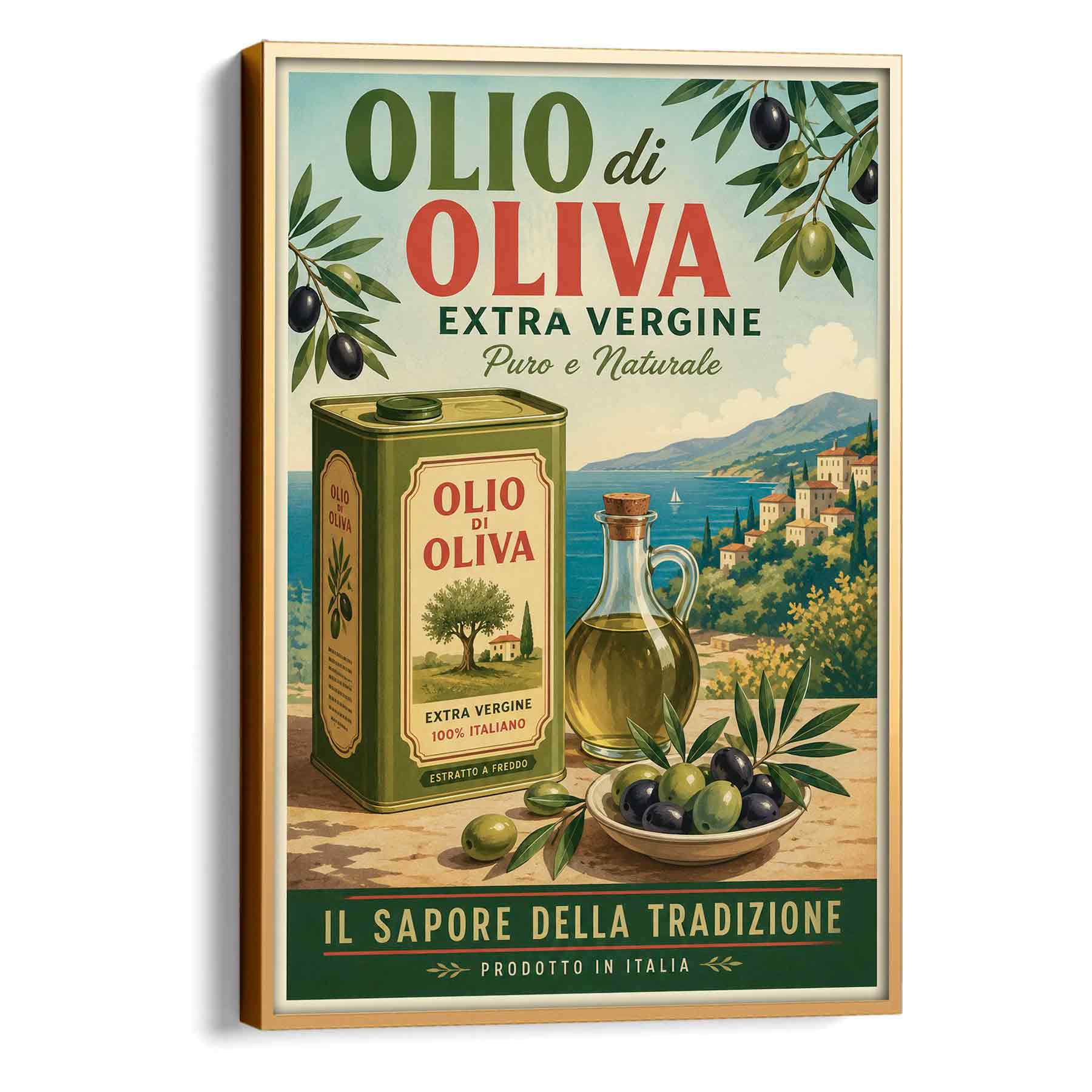 Juliste ruoka juomat oliiviöljy LÖ 40×60 50×75-2aa