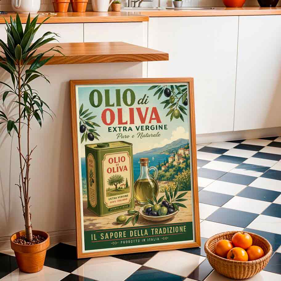 Juliste ruoka juomat oliiviöljy LÖ 40×60 50×75-2aaaa