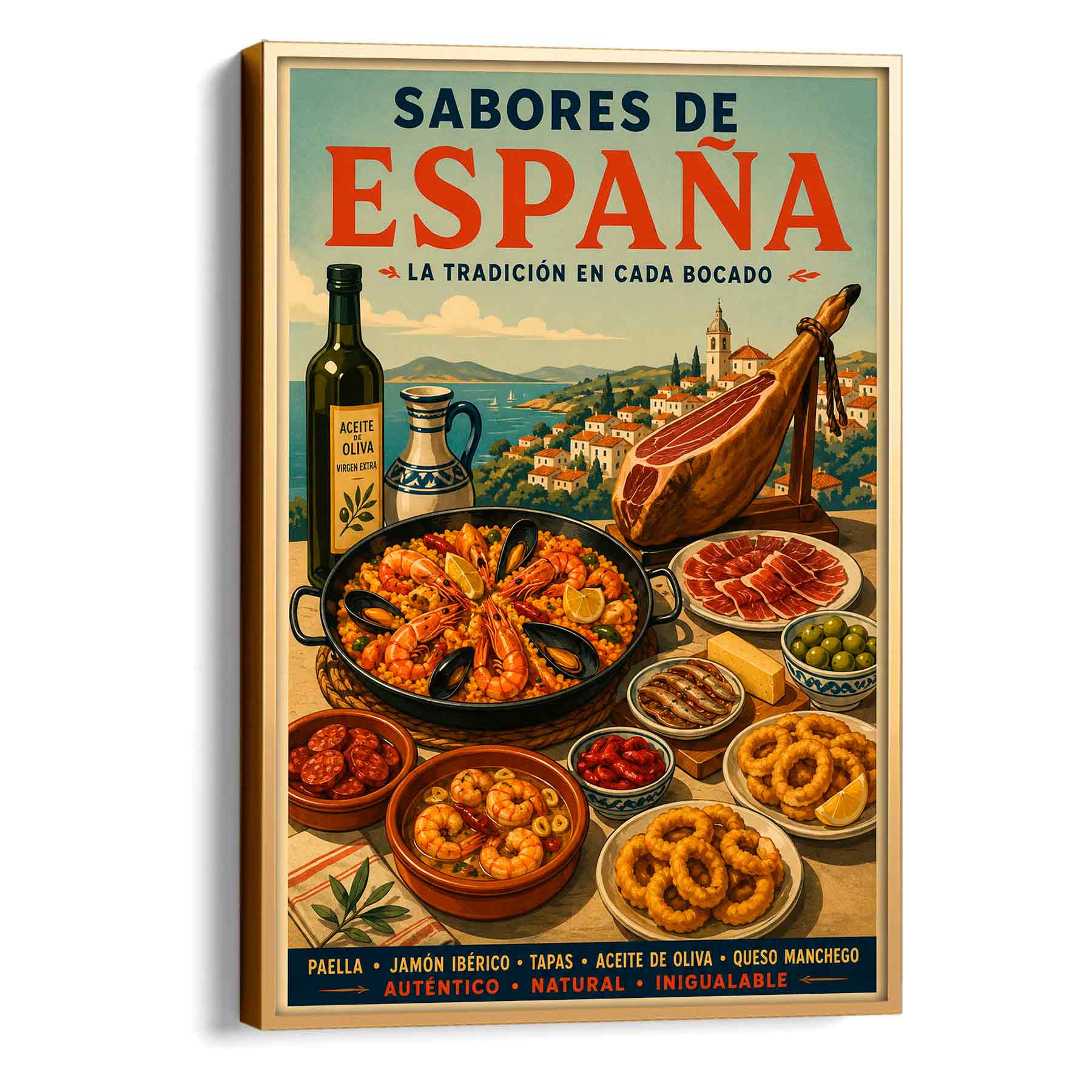 Juliste ruoka perinne Espanja LÖ 40×55 50x70aa