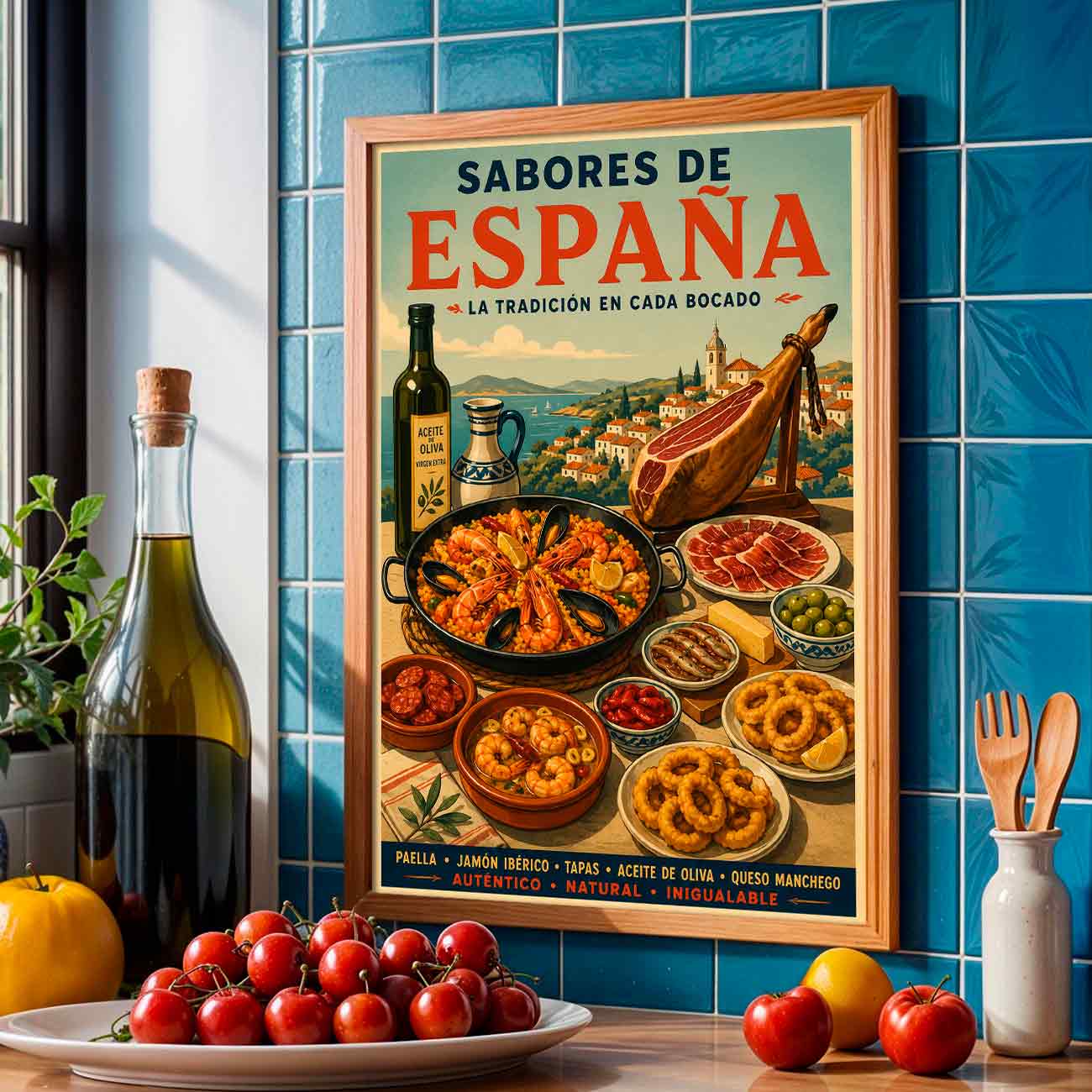 Juliste ruoka perinne Espanja LÖ 40×55 50x70aaa