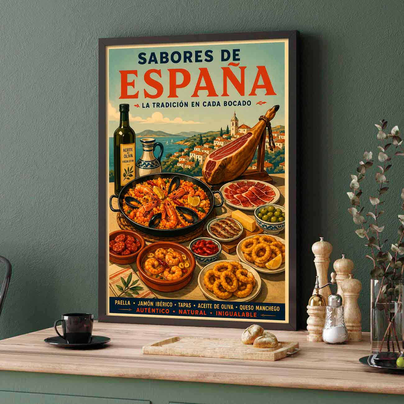Juliste ruoka perinne Espanja LÖ 40×55 50x70aaaa