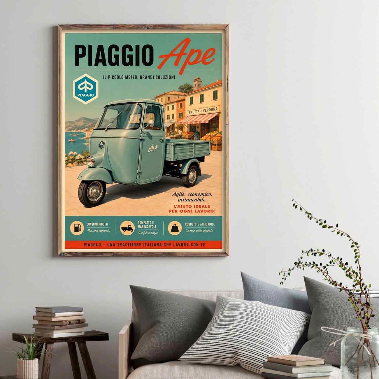 Juliste skootterit Piaggio Ape 1 LÖ 50x70aa