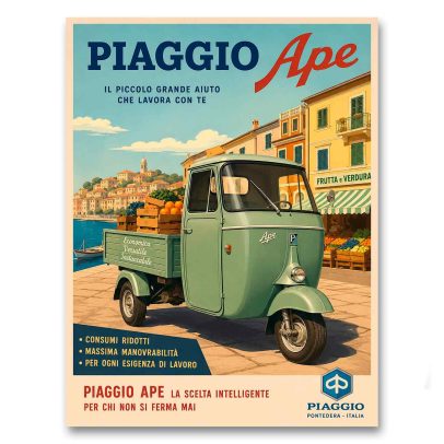 Juliste Piaggio Ape - Il piccolo grande aiuto che lavora con te
