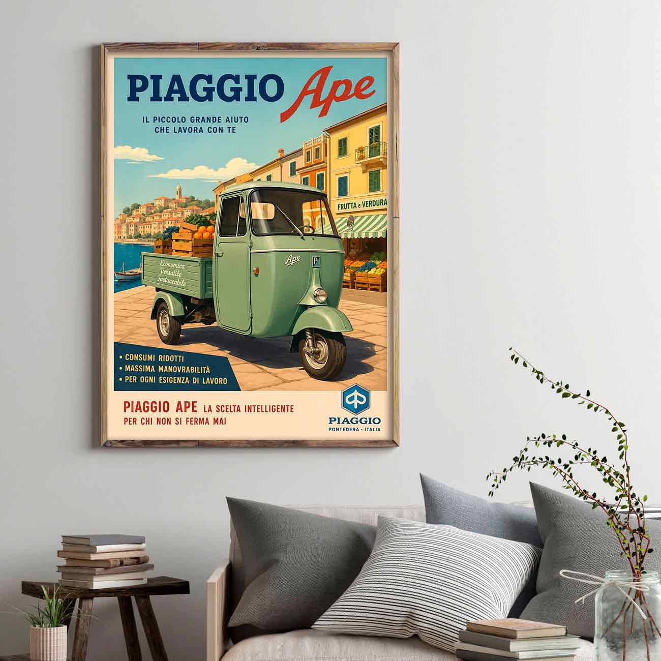 Juliste skootterit Piaggio Ape 2 LÖ 50x70aa