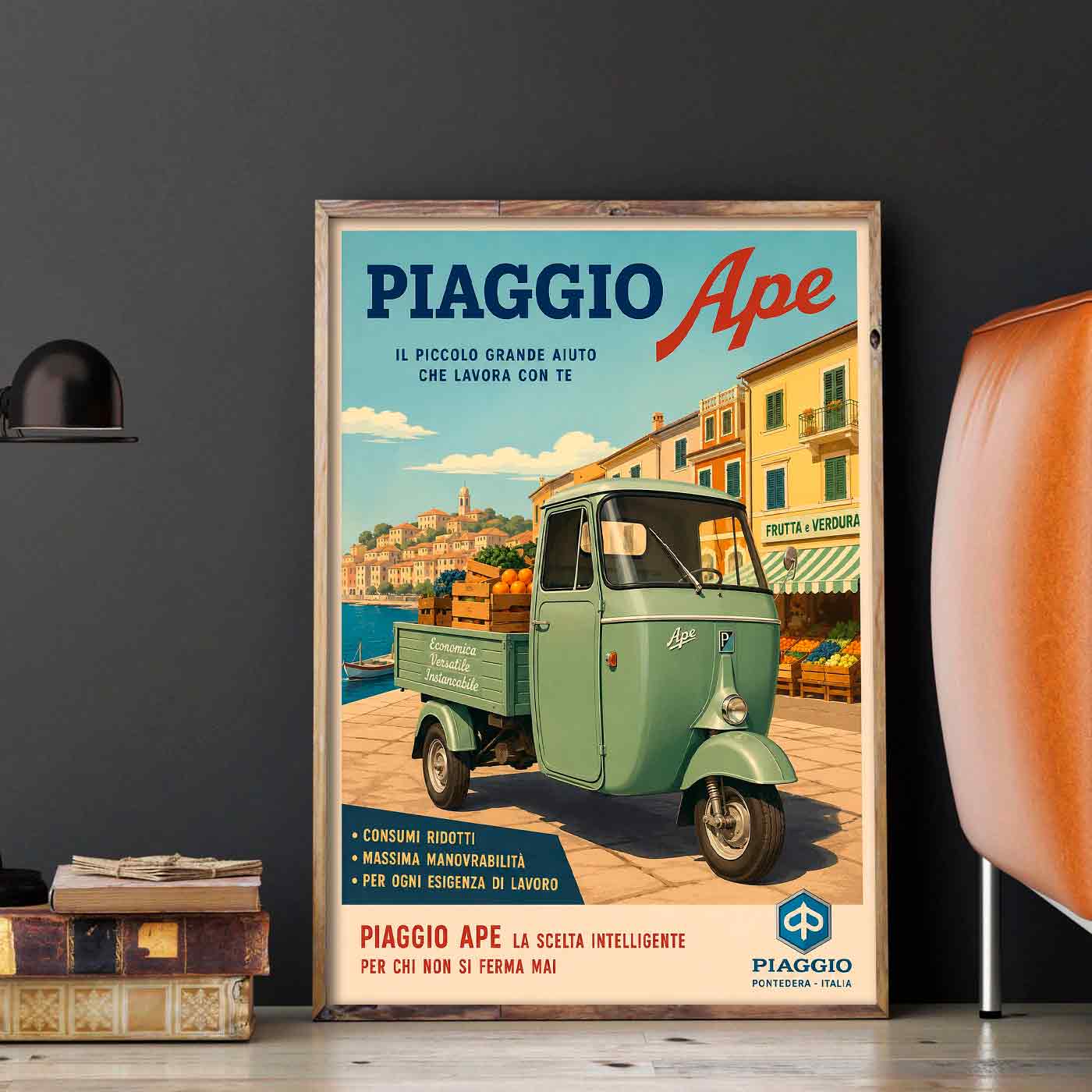Juliste skootterit Piaggio Ape 2 LÖ 50x70aaa