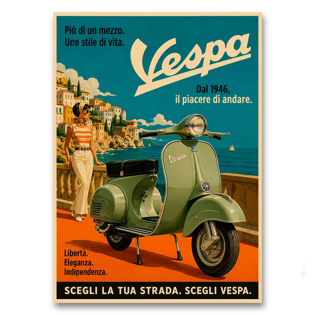 Juliste skootterit Vespa 1 LÖ 50x70a