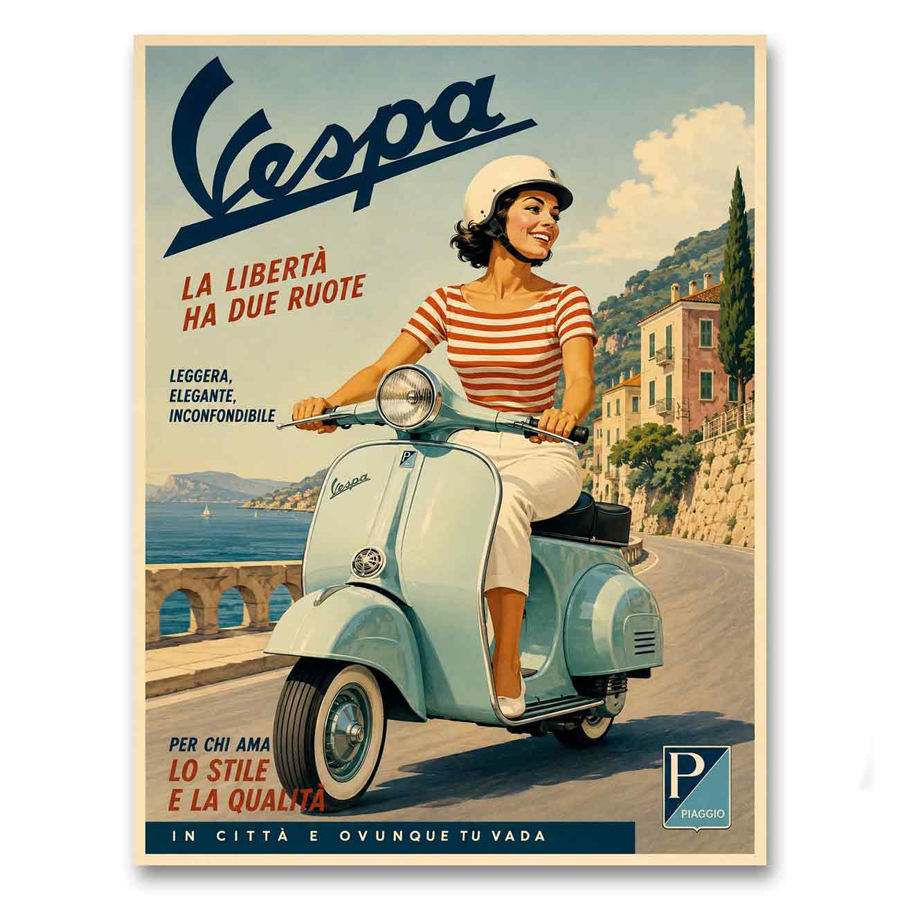 Juliste skootterit Vespa 2 LÖ 50x70a