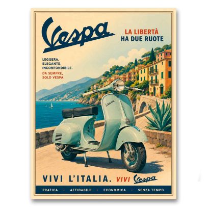 Juliste Vespa - Leggera, Elegante, Inconfondibile