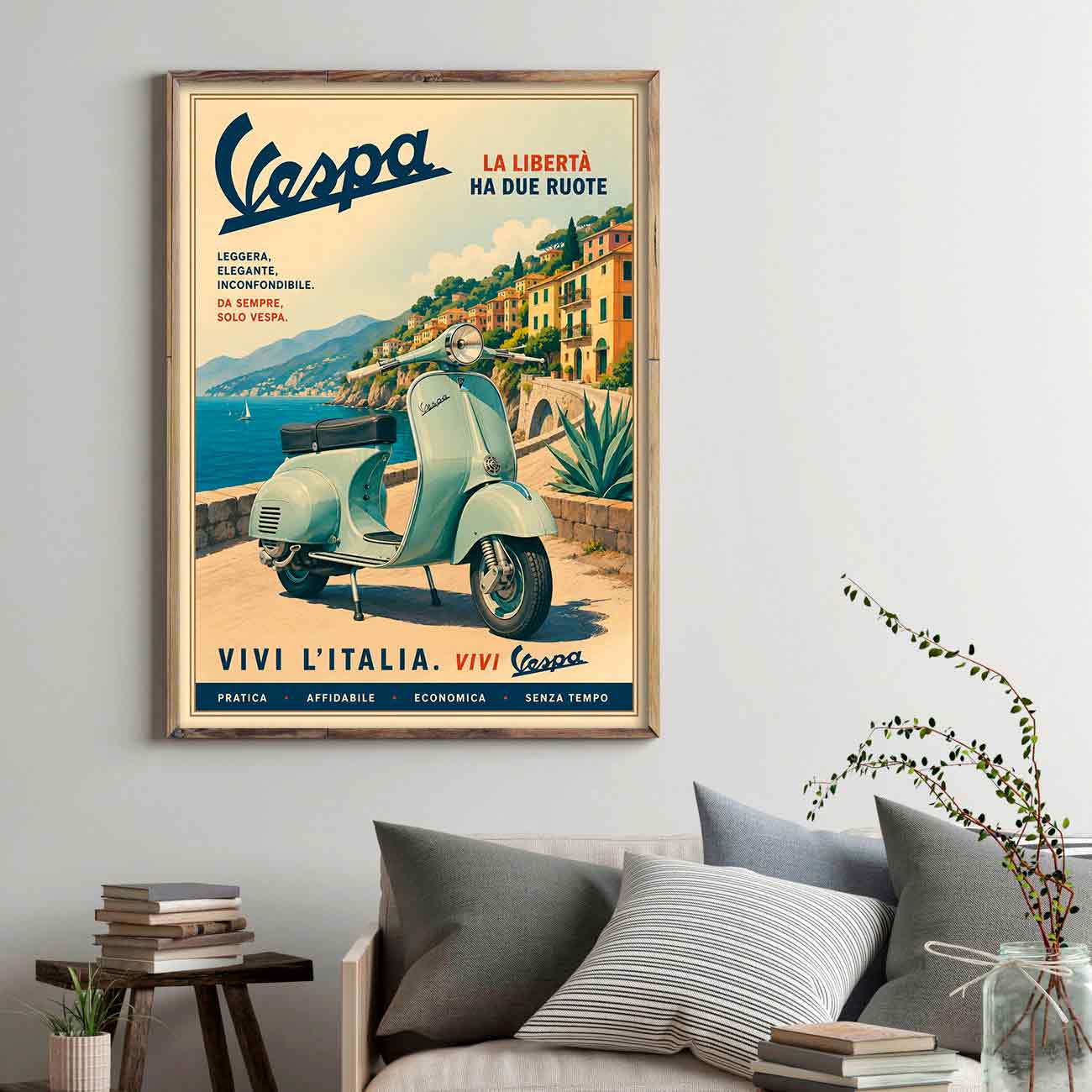 Juliste skootterit Vespa 3 LÖ 50x70aa