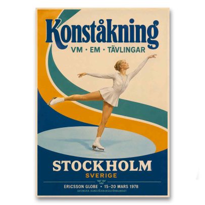 Juliste Konståkning VM EM Tävlingar Stockholm 1978