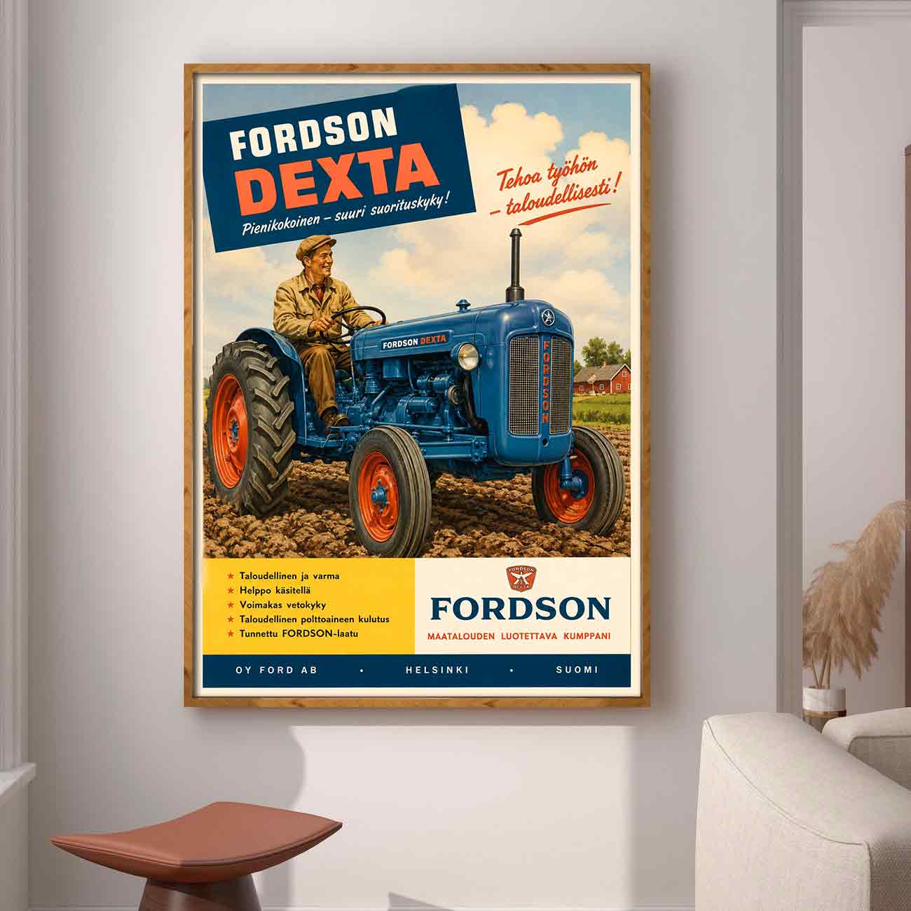 Juliste traktorit Fordson Dexta LÖ 40×55 50×70-2aaa