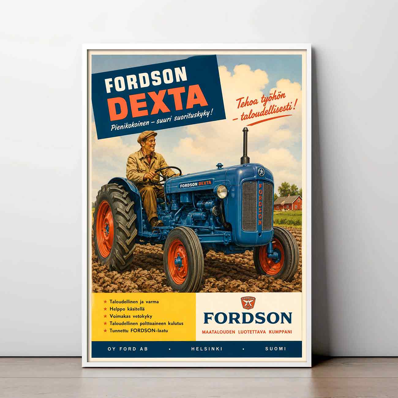 Juliste traktorit Fordson Dexta LÖ 40×55 50×70-2aaaa