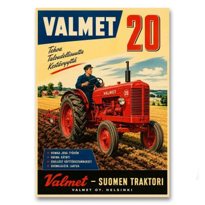 Juliste Valmet 20 - Suomen traktori