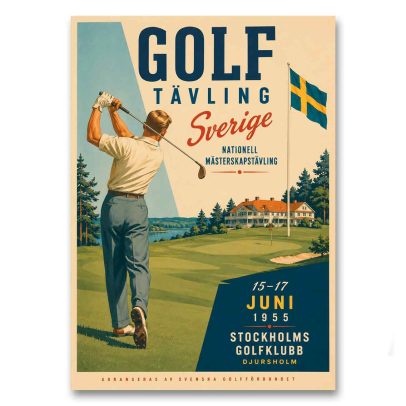 Juliste Golf Tävling Stockholm 1955