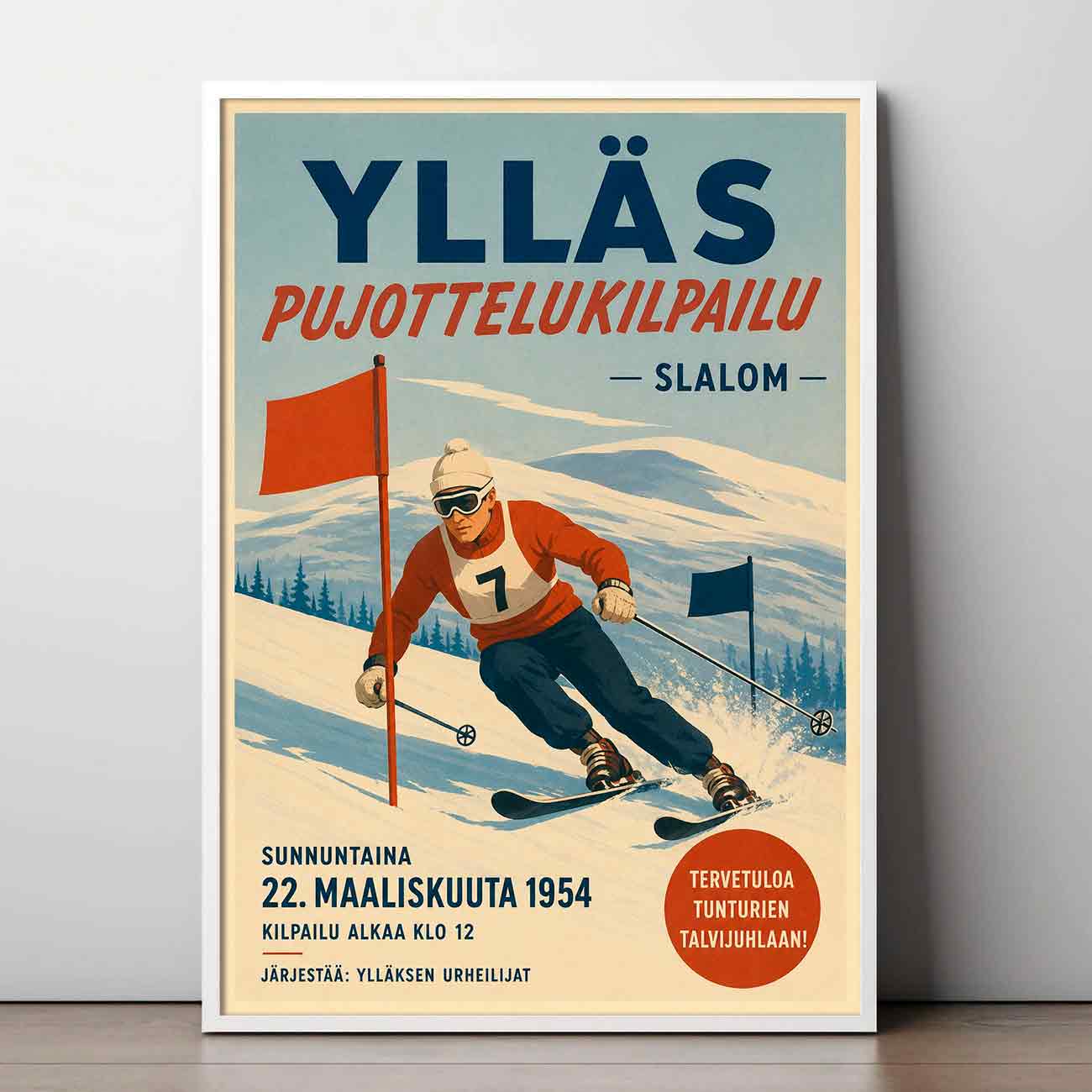 Juliste urheilu Ylläs pujottelu LÖ 50×70 70×100-2aa