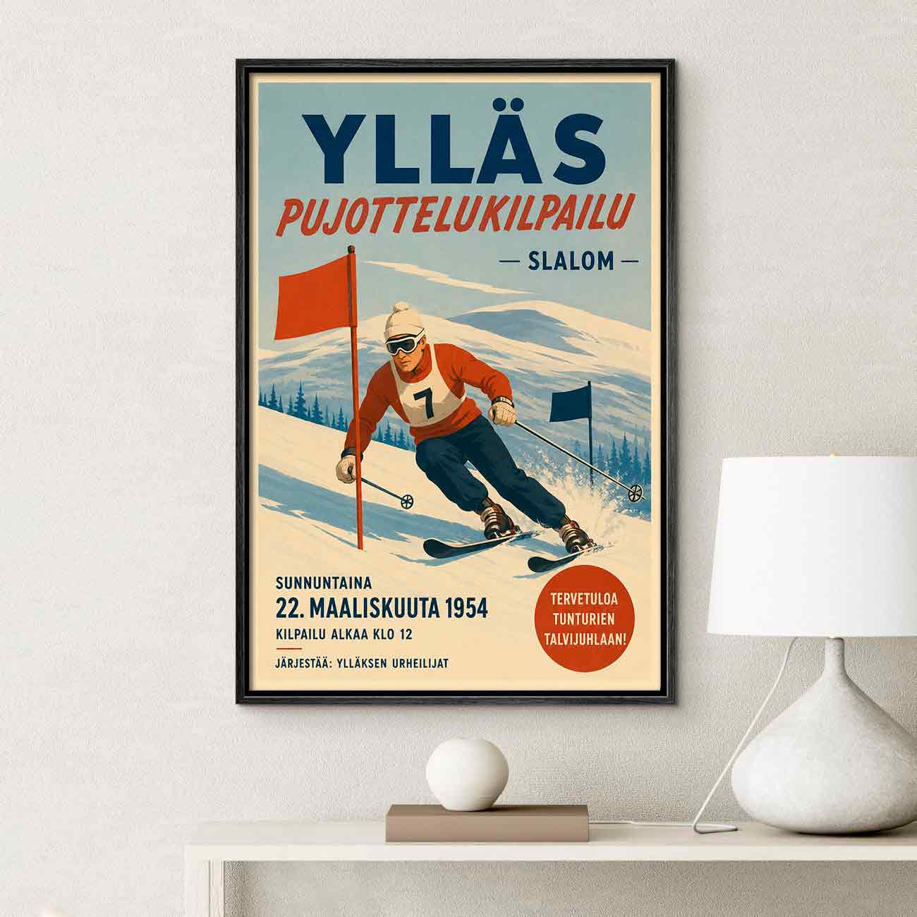 Juliste urheilu Ylläs pujottelu LÖ 50×70 70×100-2aaa