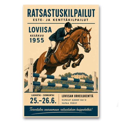 Juliste Ratsastuskilpailut Loviisa 1955