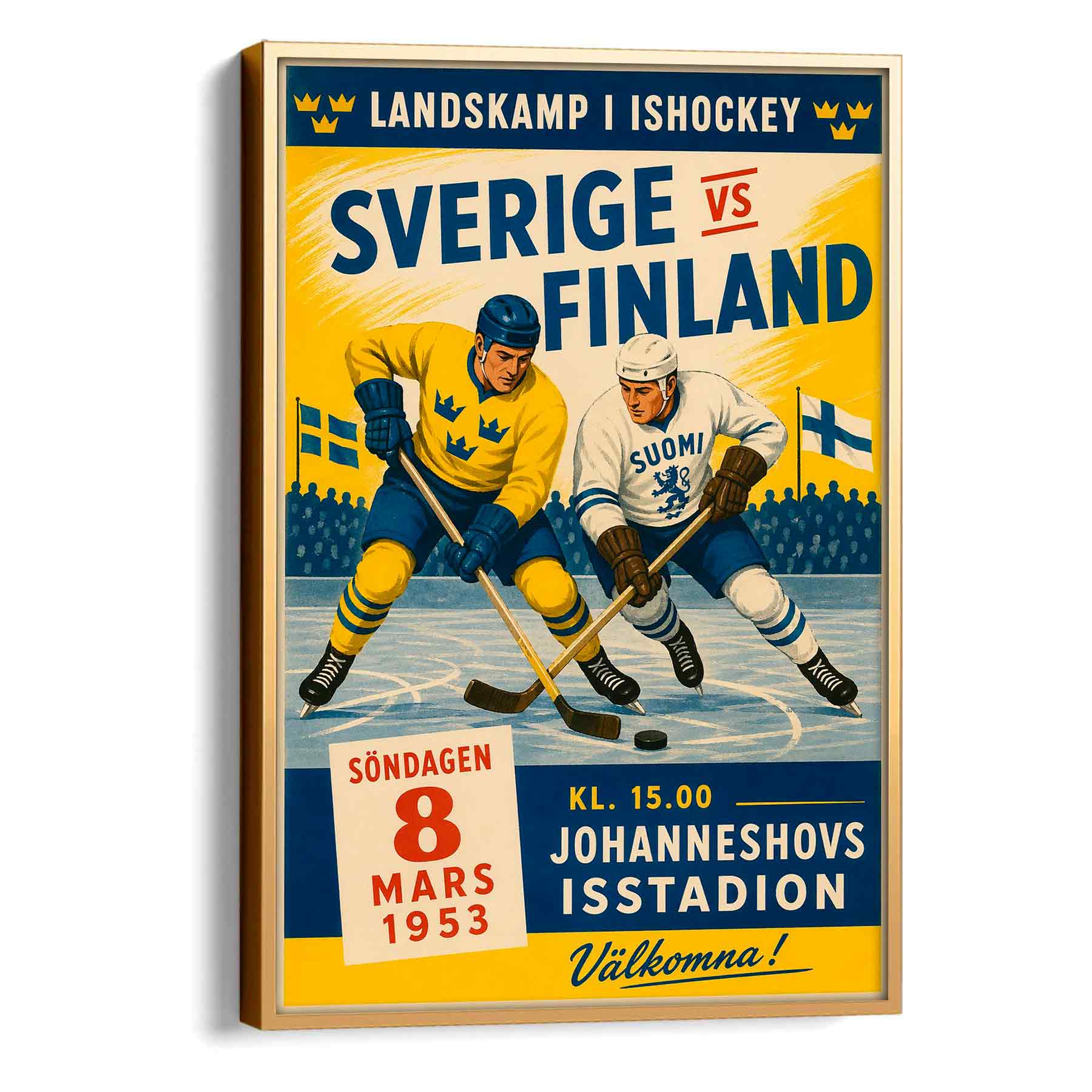 Juliste urheilu jääkiekko 1953 LÖ 50×75 70x105aa