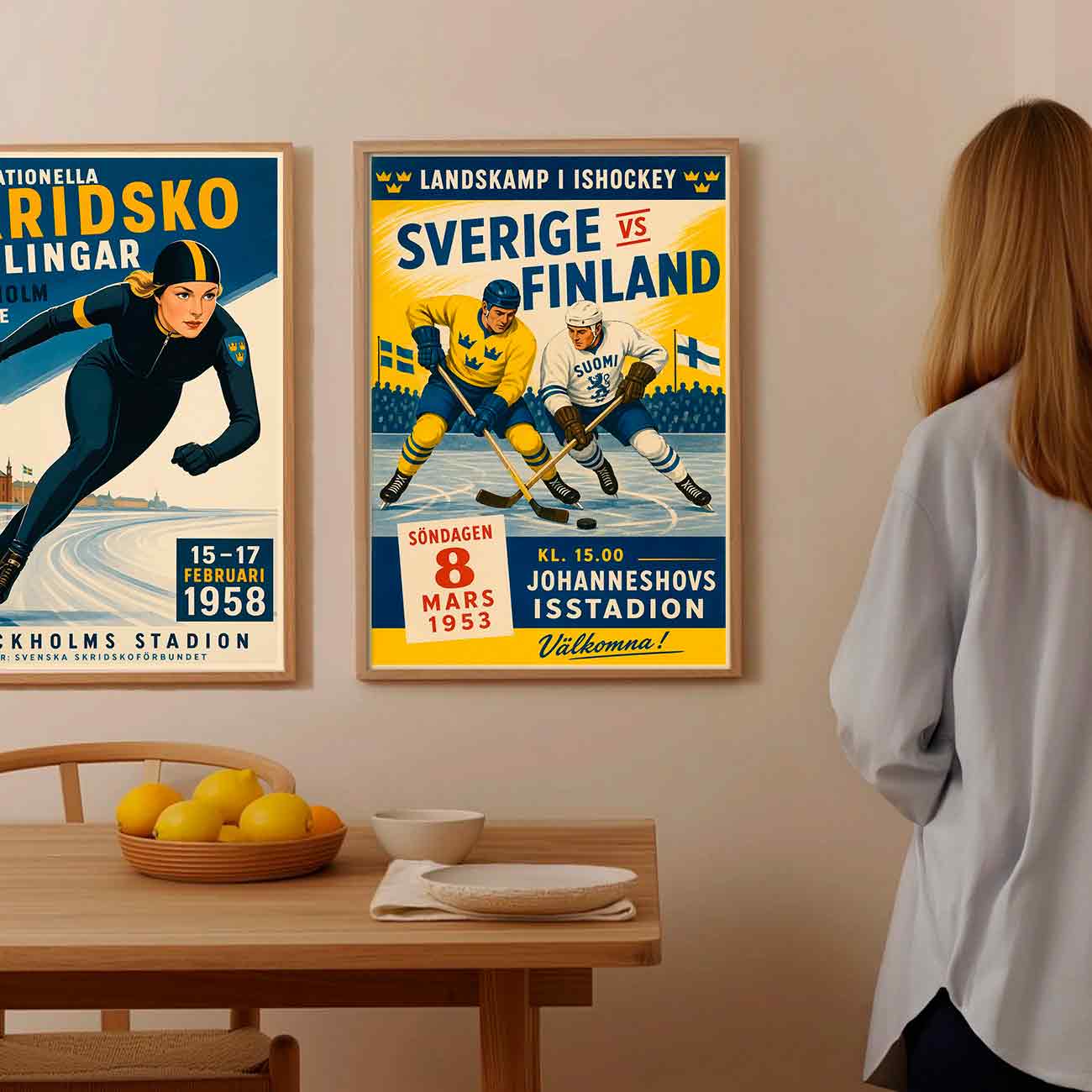 Juliste urheilu jääkiekko 1953 LÖ 50×75 70x105aaa
