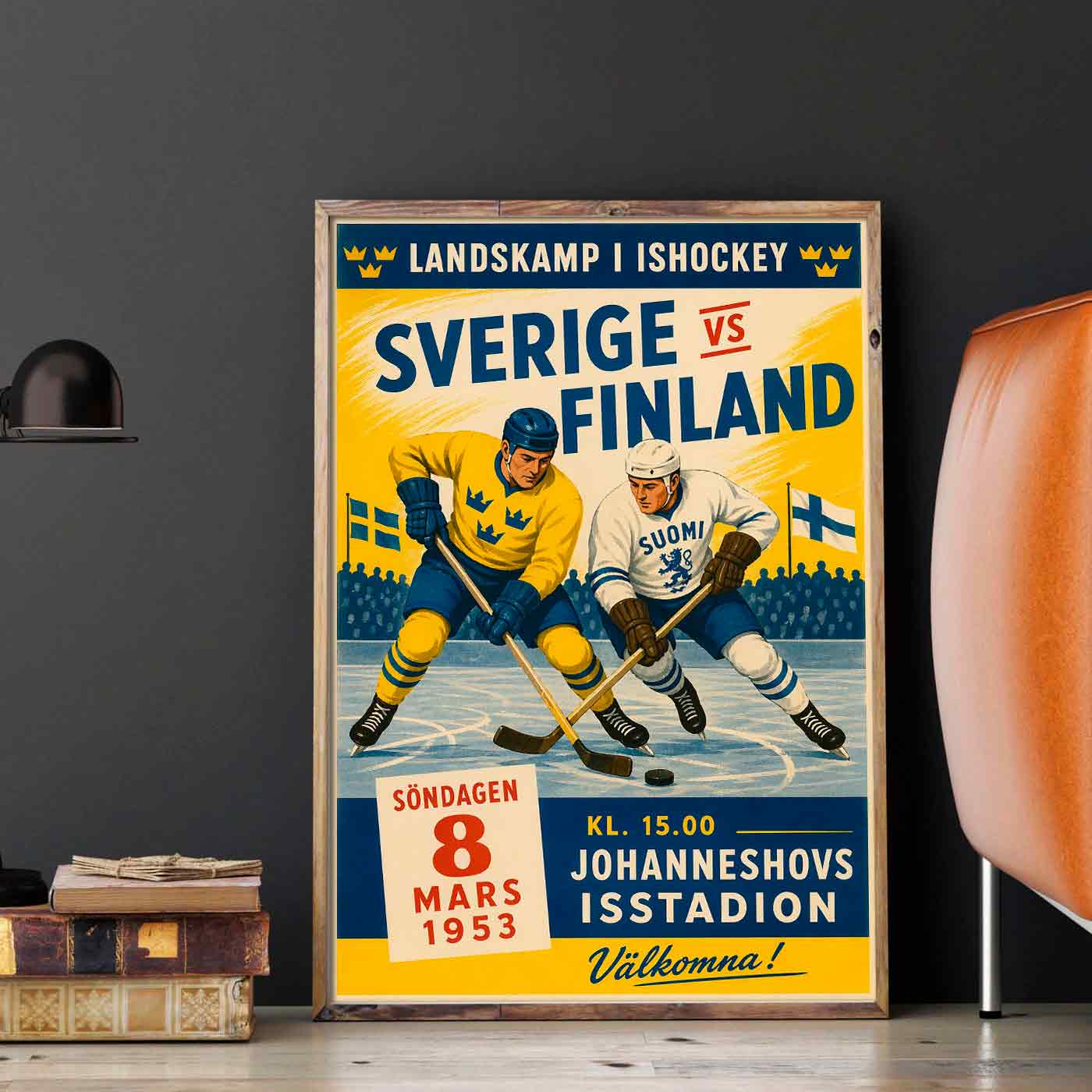 Juliste urheilu jääkiekko 1953 LÖ 50×75 70x105aaaa