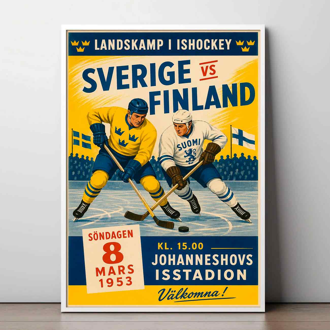 Juliste urheilu jääkiekko 1953 LÖ 50×75 70x105aaaaa