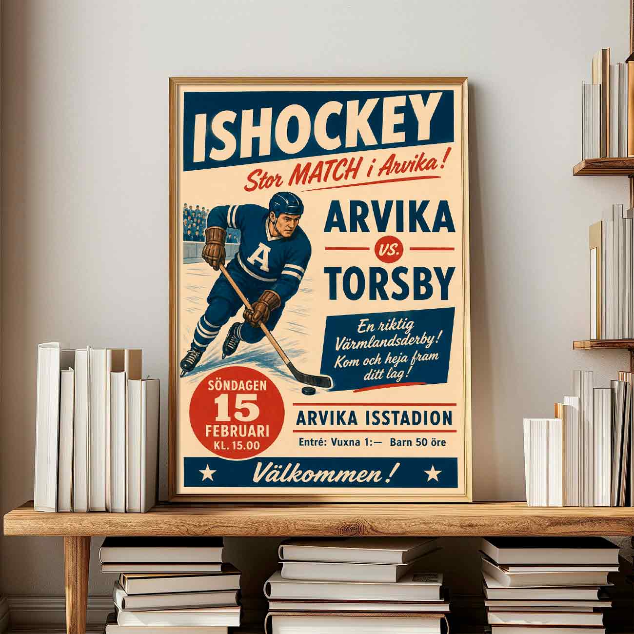 Juliste urheilu jääkiekko Arvika Torsby 1 LÖ 50×75 70x105aaa
