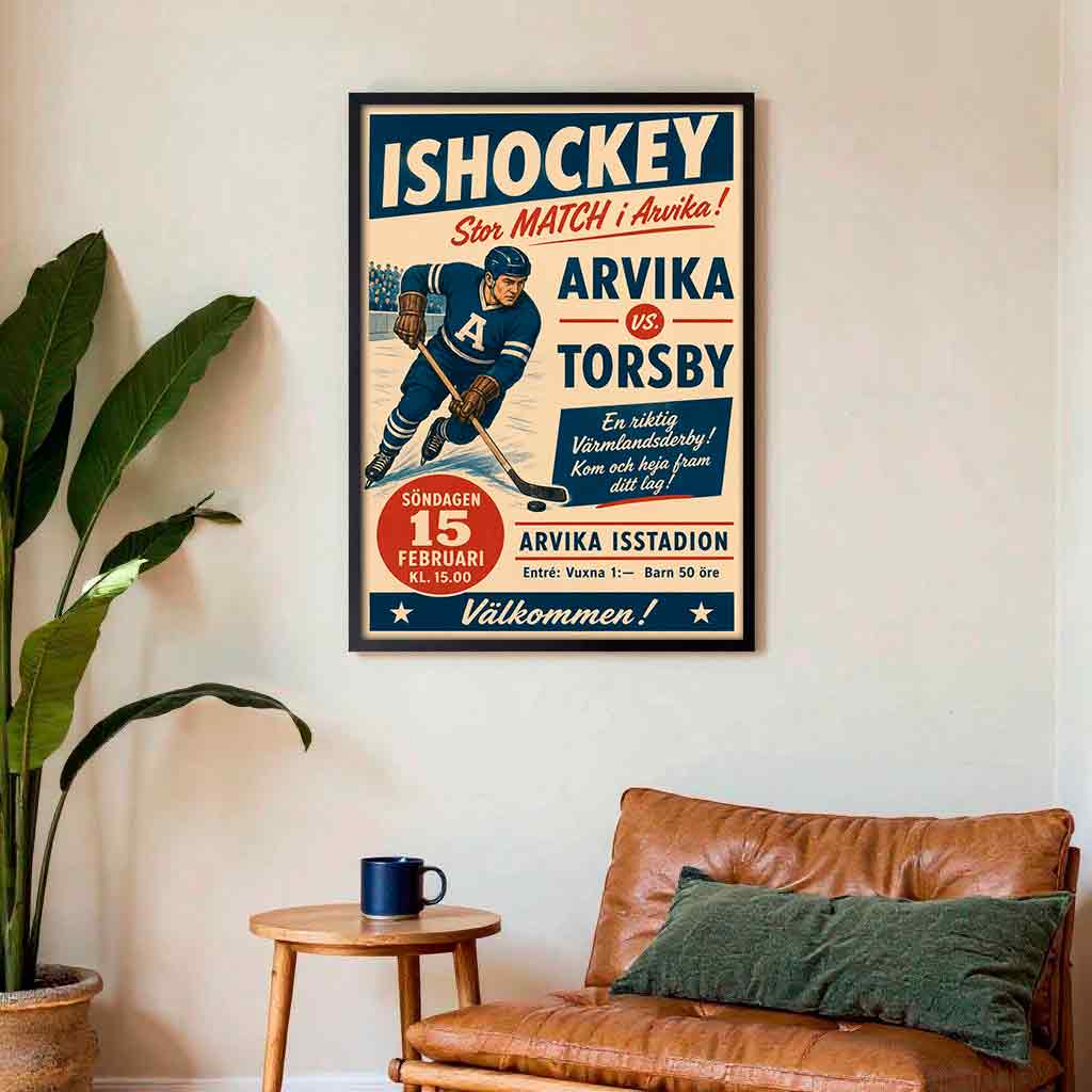 Juliste urheilu jääkiekko Arvika Torsby 1 LÖ 50×75 70x105aaaa