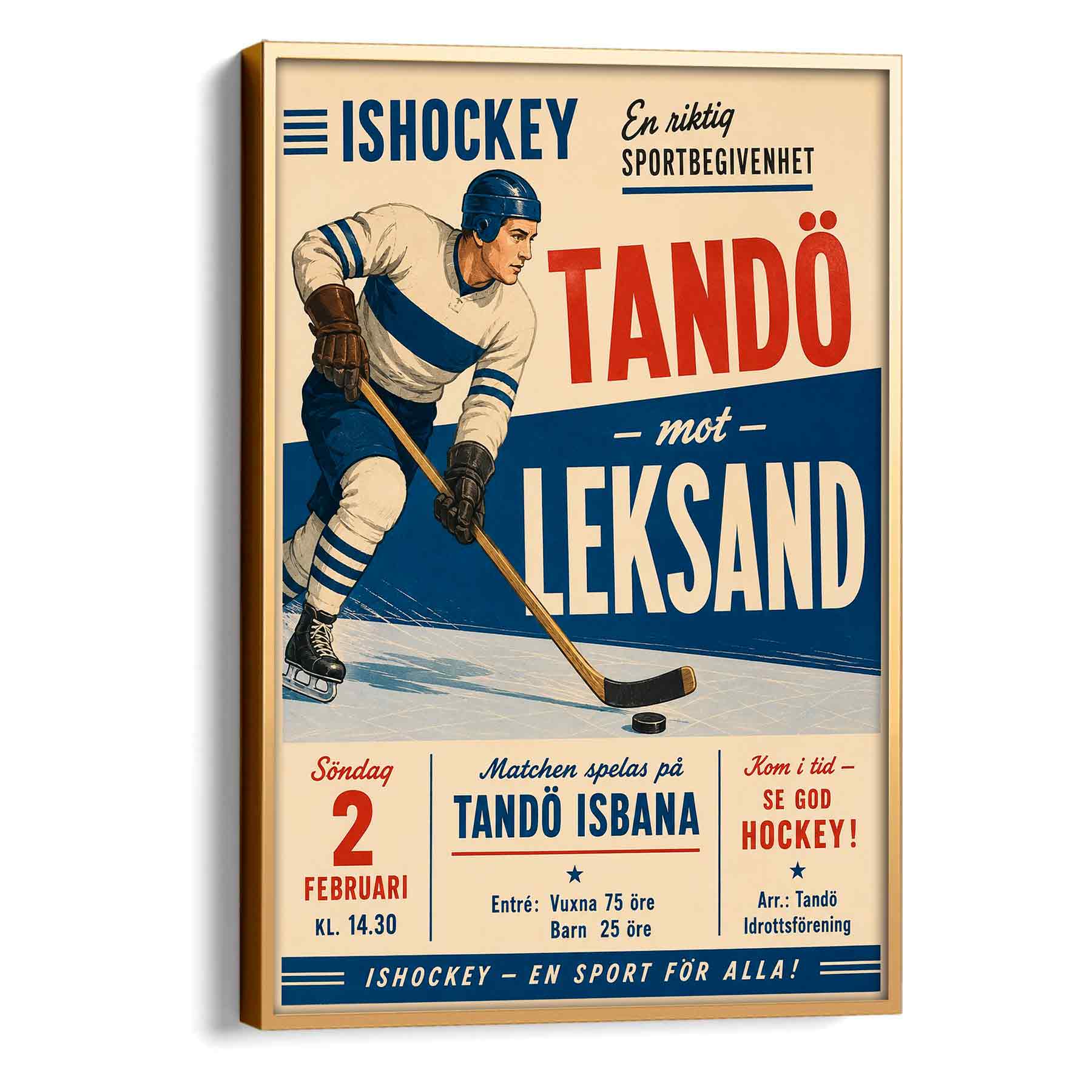 Juliste urheilu jääkiekko Arvika Torsby 4 LÖ 50×70 70x100aa