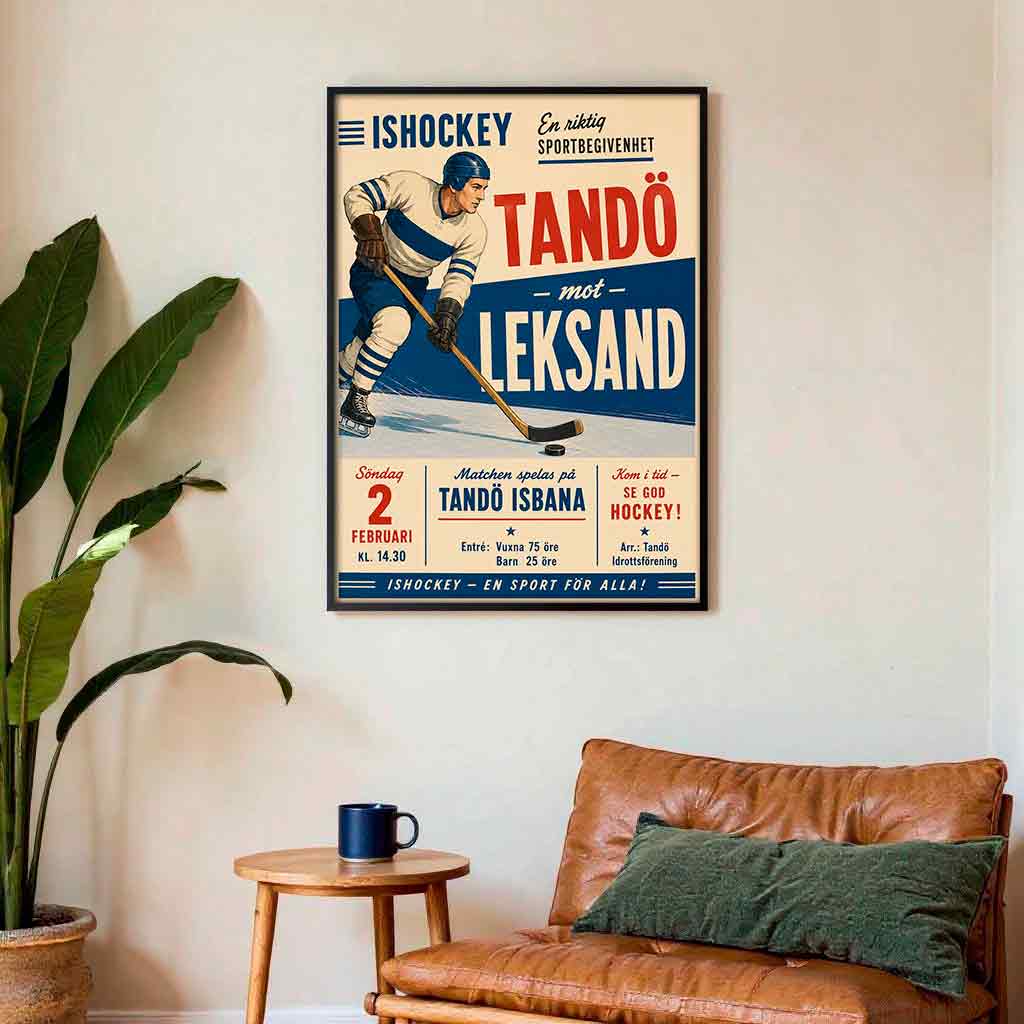 Juliste urheilu jääkiekko Arvika Torsby 4 LÖ 50×70 70x100aaaa