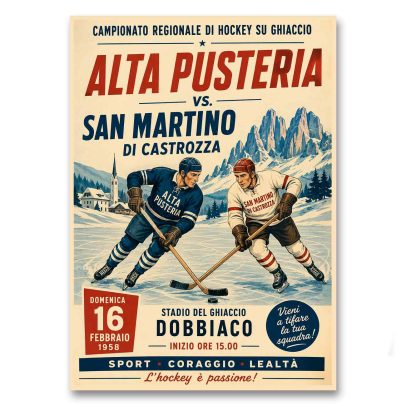 Juliste Alta Pusteria vs San Martino di Castrozza 1958