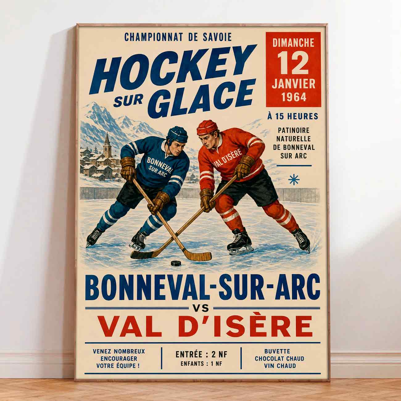 Juliste urheilu jääkiekko Ranska LÖ 50×70 70×100-1aaa