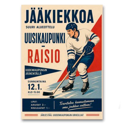 Juliste Uusikaupunki vs Raisio - Jääkiekko suuri alueottelu