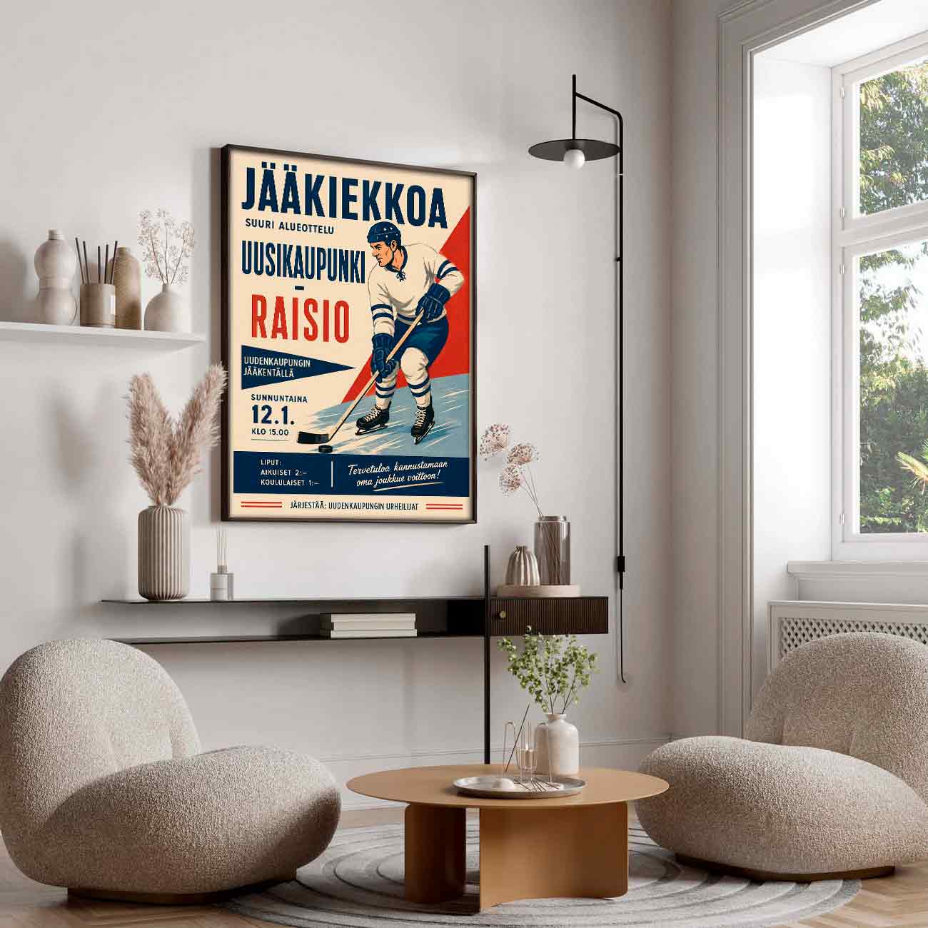 Juliste urheilu jääkiekko Suomi Uusikaupunki Raisio 3 LÖ 50×70 70x100aaaa