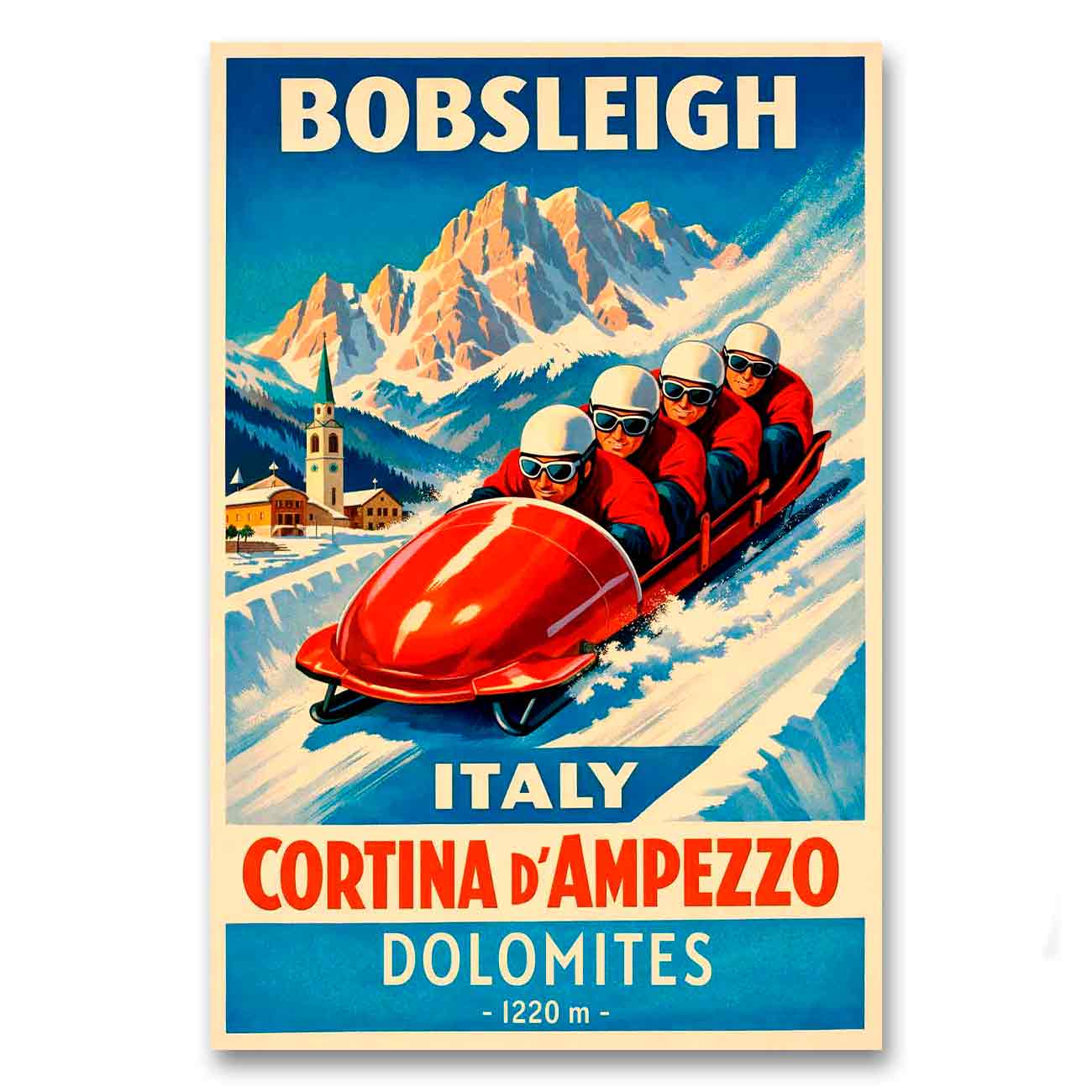 Juliste urheilu kelkkailu italia LÖ 50×75 70×105-2a