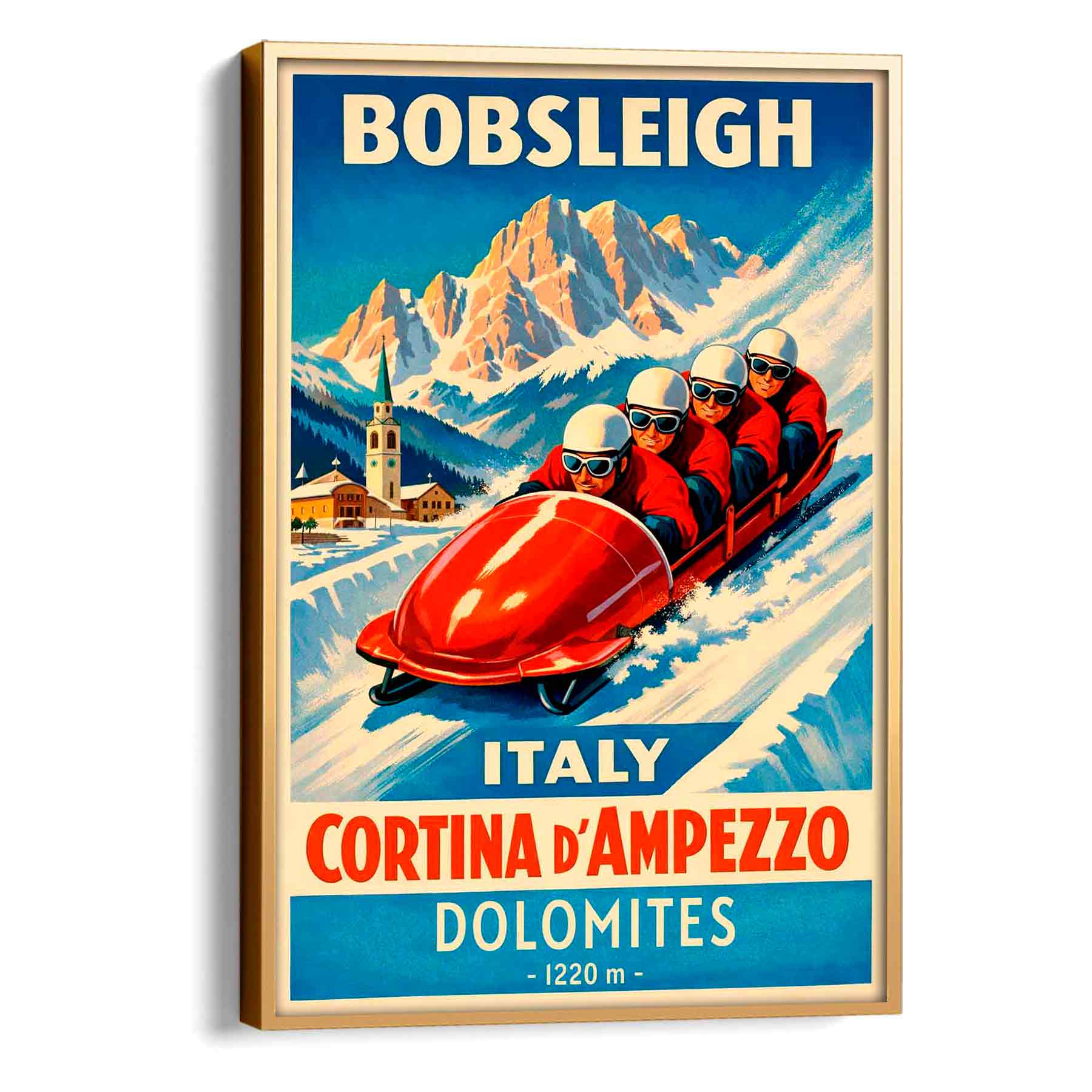 Juliste urheilu kelkkailu italia LÖ 50×75 70×105-2aa