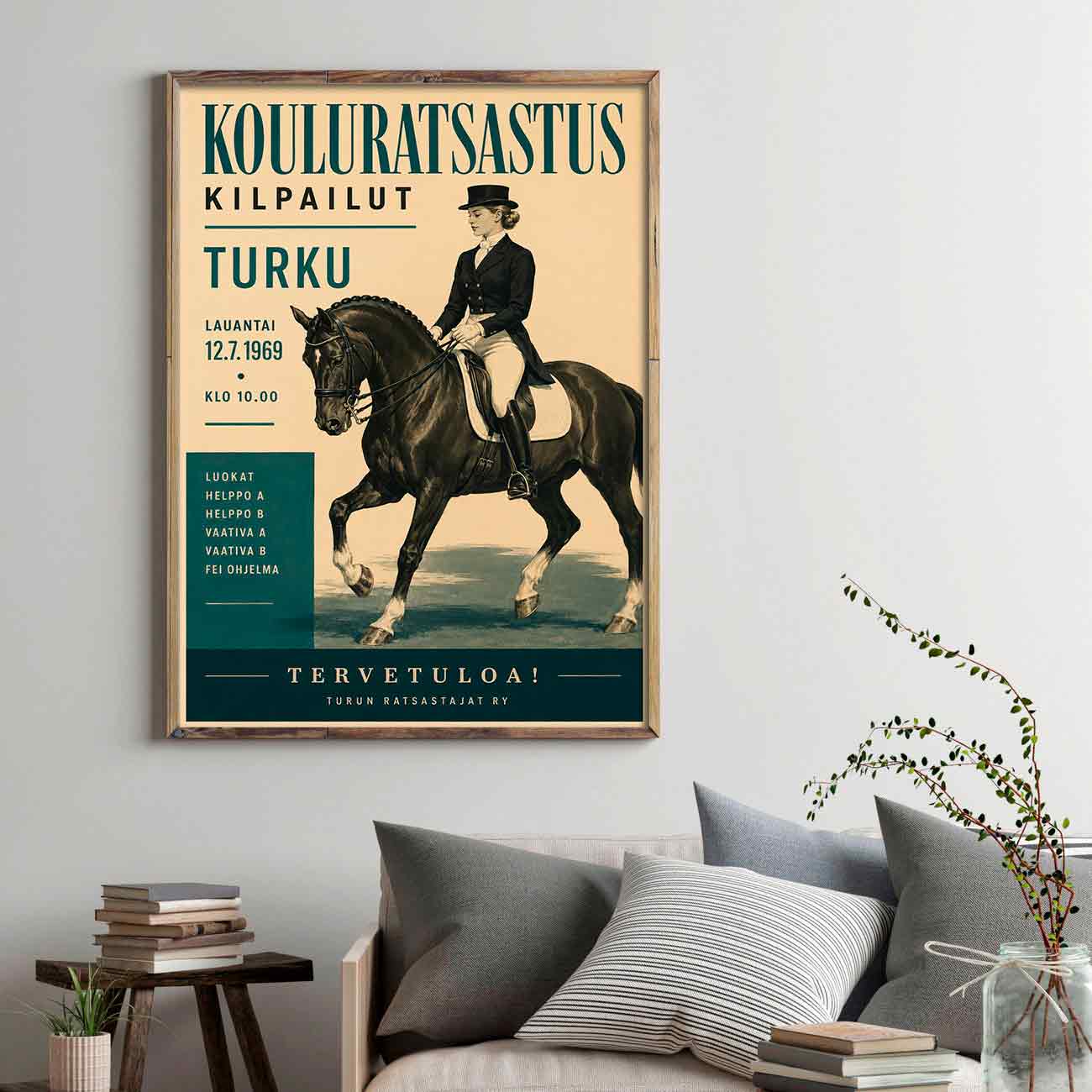 Juliste urheilu kouluratsastus Turku LÖ 50×75 70x105aaa