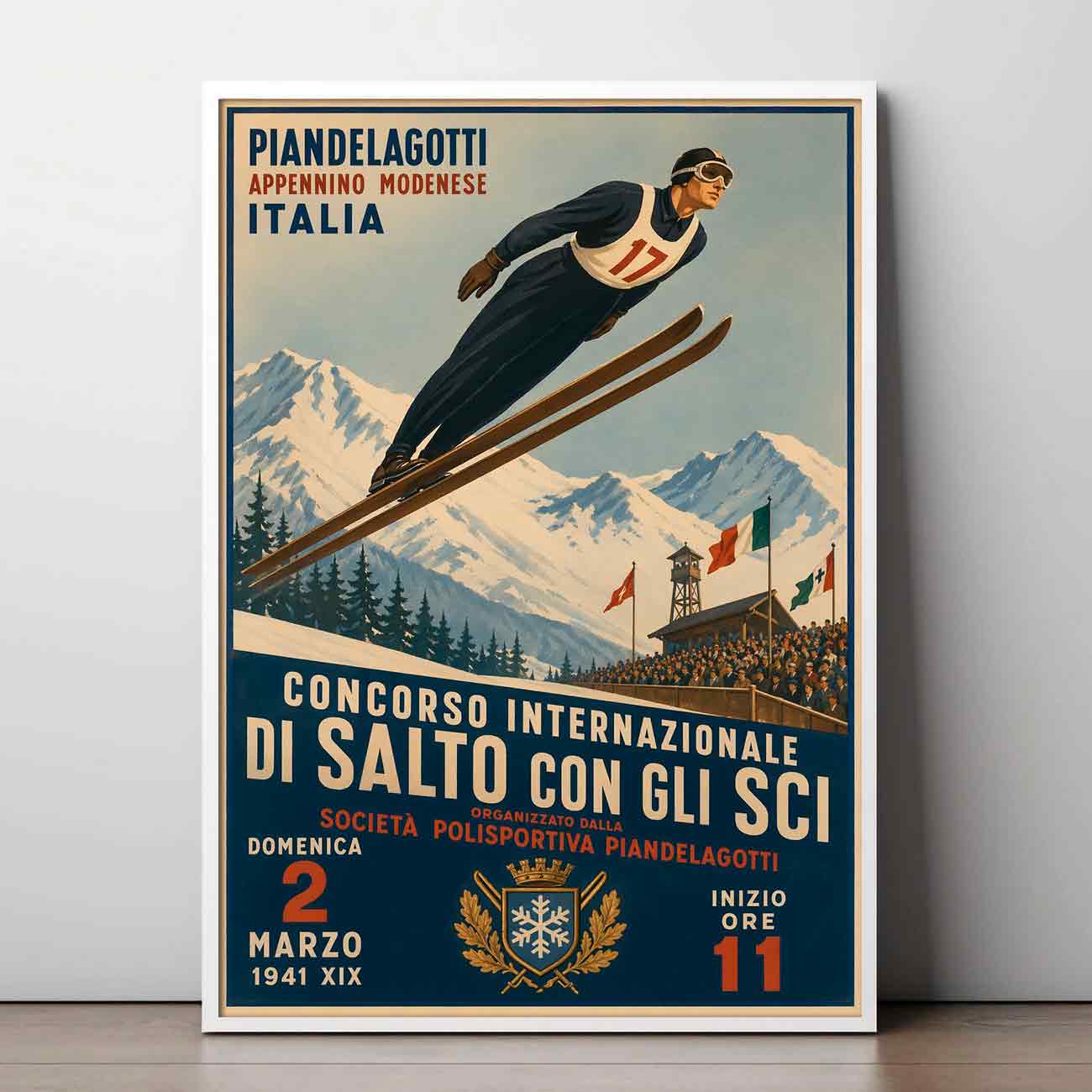 Juliste urheilu mäkihyppy Italia LÖ 50×75 70x105aaaa