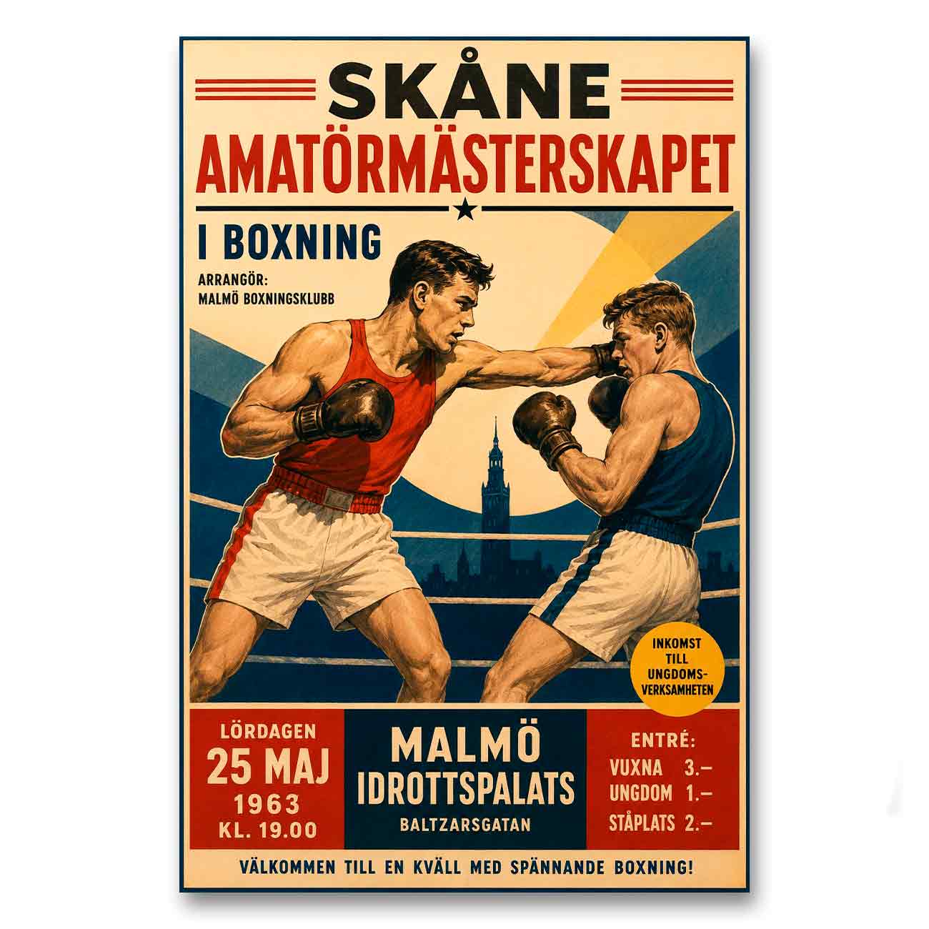 Juliste urheilu nyrkkeily skåne LÖ 40×60 50x75a