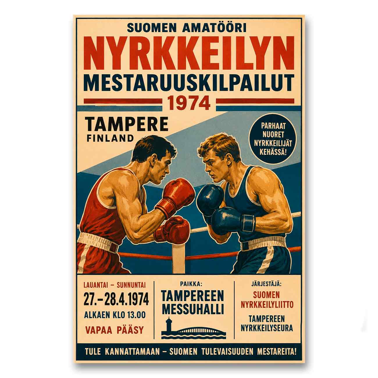 Juliste urheilu nyrkkeily tampere 2 LÖ 40×60 50x75a
