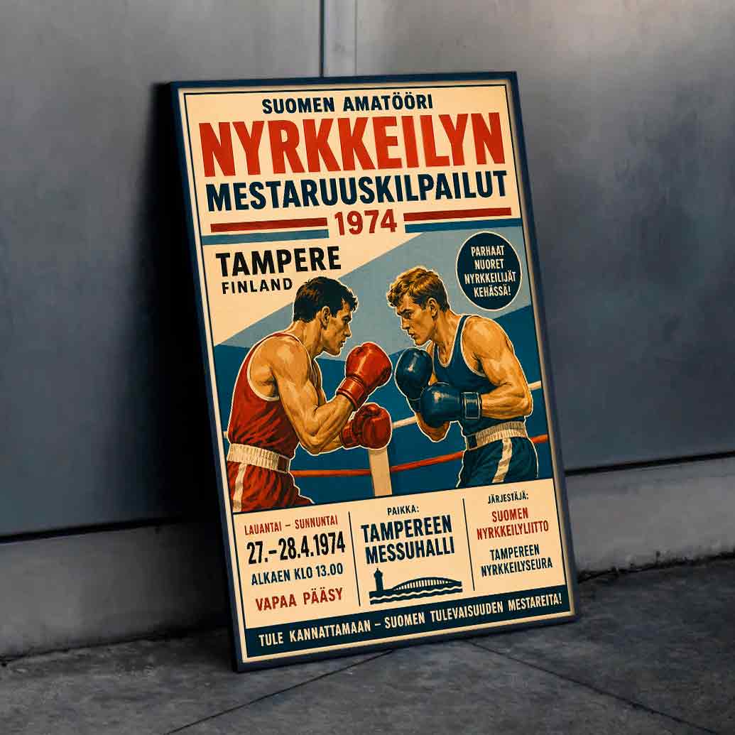 Juliste urheilu nyrkkeily tampere 2 LÖ 40×60 50x75aaa