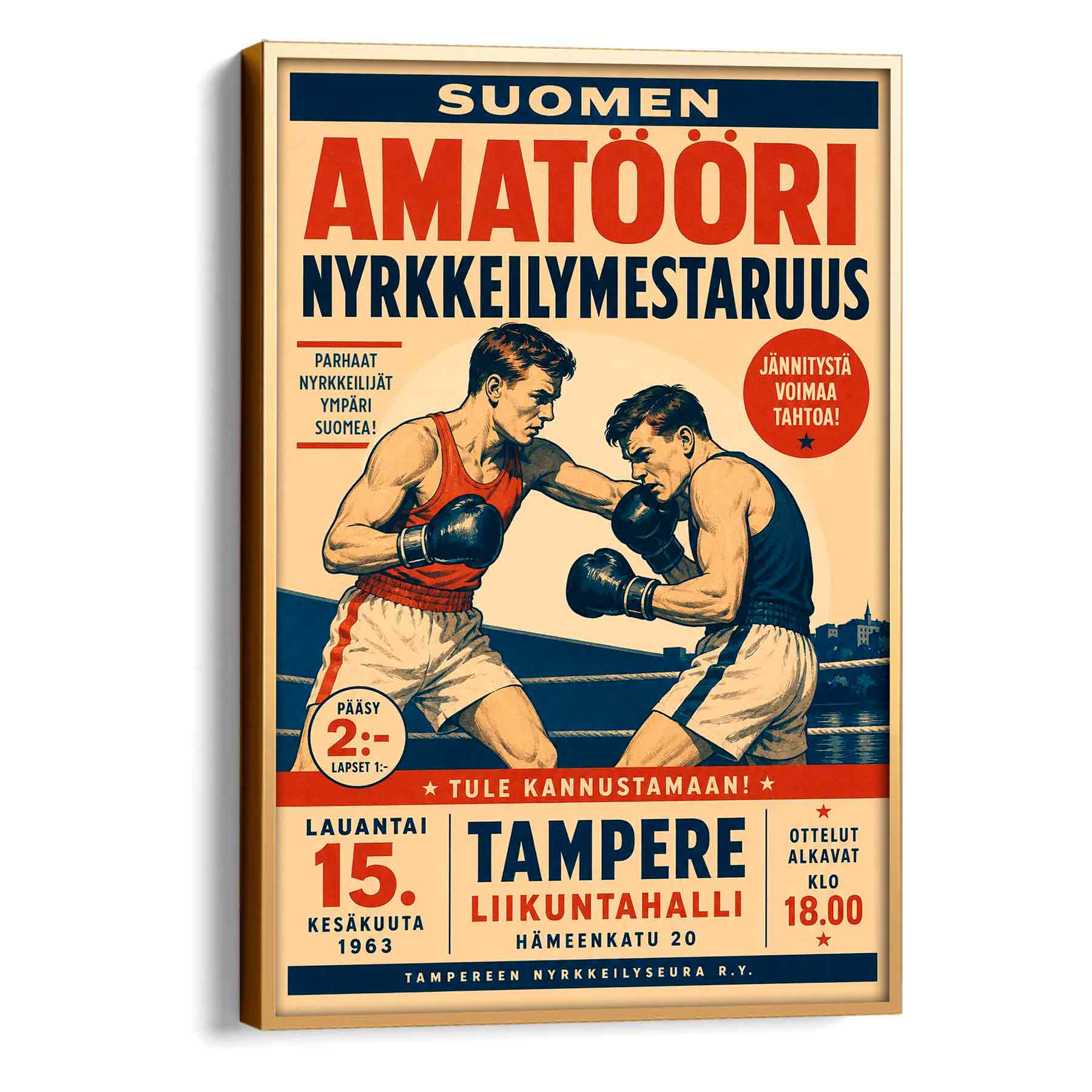 Juliste urheilu nyrkkeily tampere LÖ 40×60 50x75aa