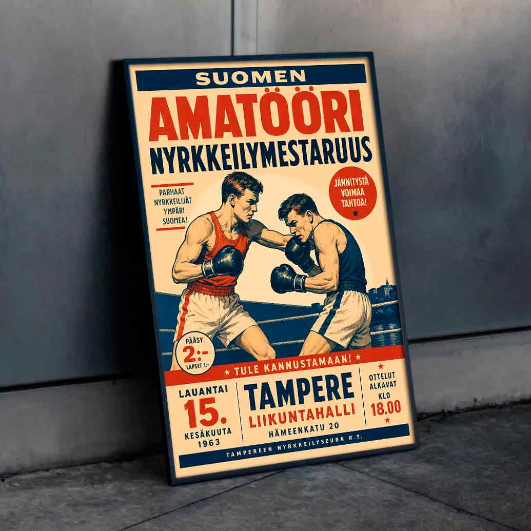 Juliste urheilu nyrkkeily tampere LÖ 40×60 50x75aaa