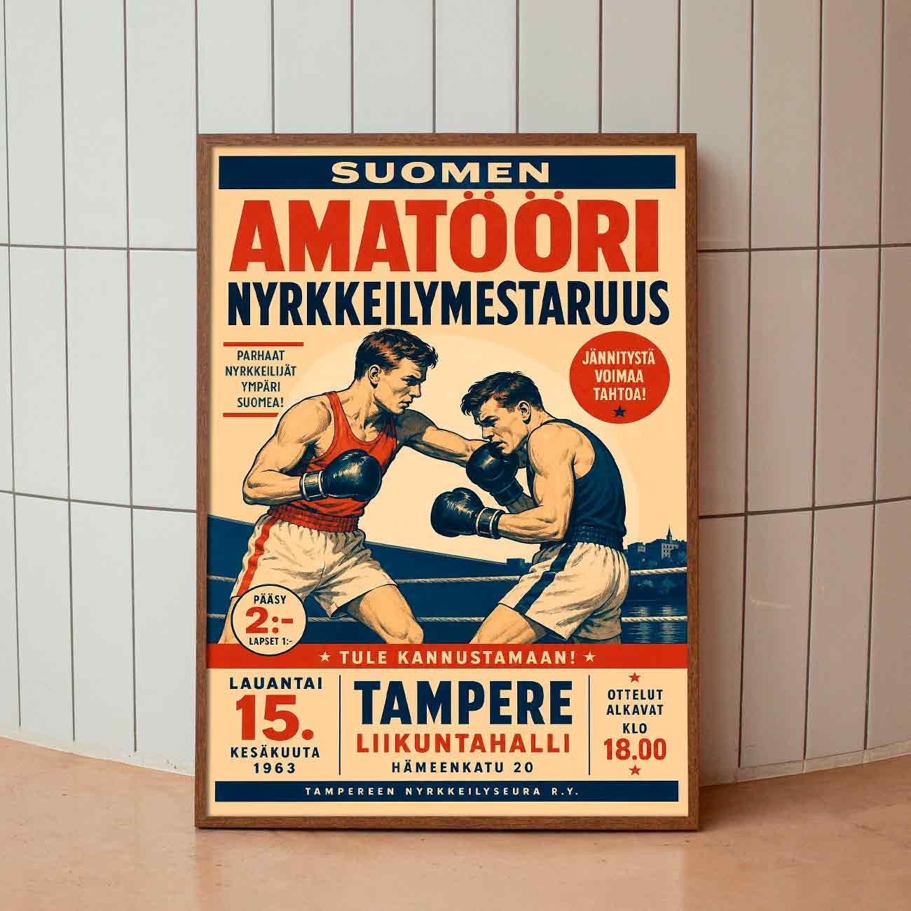 Juliste urheilu nyrkkeily tampere LÖ 40×60 50x75aaaa