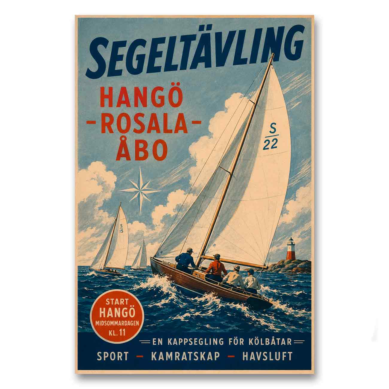 Juliste urheilu purjehdus hanko turku 4 lö 50×75 70x105a